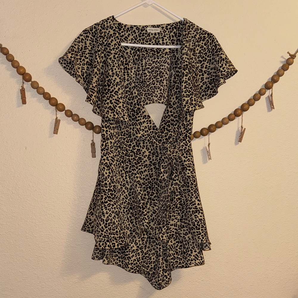 Main Strip Leopard Print Dress